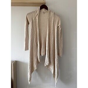Merona Size XS Open Cardigan Beachy Oatmeal Oversized Waterfall Front Open Front
